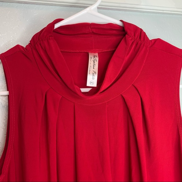 Per Seption Petite Business Casual Red Blouse - Picture 2 of 8